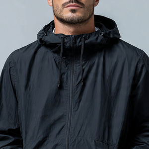 Chaqueta Cortavientos de Otoño Estilo Hip Hop para Hombre, Informal, con Capucha, Impermeable, con Logotipo Frontal - Product Image 6