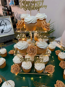 Adornos para magdalenas de feliz cumpleaños con purpurina dorada, 20 piezas, selecciones elegantes para pasteles para decoraciones de fiestas y suministros de celebración - Product Image 4