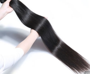Extensions de cheveux naturels indiens Remy vierges non traités, noirs 99J, lisses, de 30 pouces, double trame, pour tissage - Product Image 2