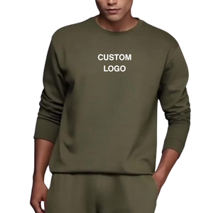 Tenue d'hiver deux pièces en velours côtelé mi-polaire pour hommes, tenue décontractée élégante en coton biologique de qualité supérieure, douce et respirante, vente en gros - Product Image 5