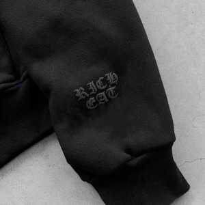 Sudaderas con capucha bordadas con apliques desgastados para hombre, sudadera con cremallera de gran tamaño de 500GSM, algodón de rizo francés, estilo informal lavado con ácido - Product Image 2