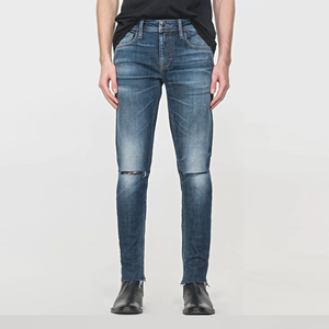 Factory Wholesale Designers Trendy Washed Pencil Long Pants Black Stretch <b>Trouser</b> Men's Ripped Denim Slim Fit Jeans - Product Image 4