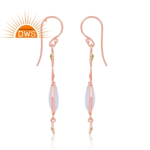 Venta caliente 925 plata esterlina 18K Flash chapado en oro peridoto y lavanda Calcedonia piedra preciosa Demi joyería fina para mujeres - Product Image 4