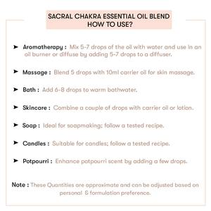 Mélange d'huiles thérapeutiques pour le chakra sacral, hydratant et nourrissant, aux huiles essentielles d'Ylang-Ylang, de Géranium, de Bois de Santal, de Bergamote et d'Arbre à Thé - Product Image 4