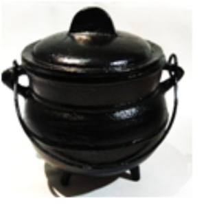 PENTAGRAM Chaudron en fonte avec couvercle Brûleur d'encens et de charbon de bois Finition noire Chaudron avec poignée pour usage religieux - Product Image 4