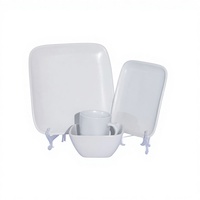 Service de table en céramique de style européen, luxe classique, 4 pièces, en grès émaillé blanc, compatible lave-vaisselle, four et micro-ondes, résistant à la chaleur