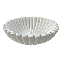 Bol en marbre de magnésie naturel fait main, géométrique, durable et personnalisable, pour la décoration intérieure moderne, directement de l'usine, artisanat de bureau et d'ambiance