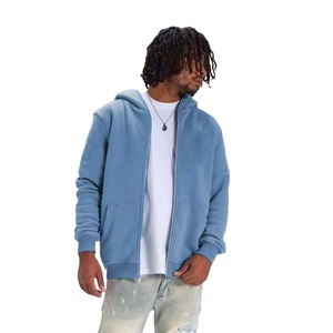 Sweat à capuche zippé intégral pour homme, style streetwear, 460 GSM, coton et polyester, épais, avec masque intégré, chaud pour l'hiver, fournisseur OEM et marque privée - Product Image 4