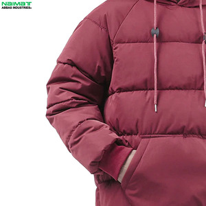 Chaqueta acolchada de nailon ligera de alta calidad para hombre, abrigo de invierno con logotipo personalizado con cuello levantado y diseño de patrón de letras con capucha - Product Image 6