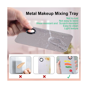 Spatule cosmétique à double plaque Spatule à mélanger la crème en acier allemand Miroir de polissage pour le mélange de mack up Double extrémité - Product Image 5