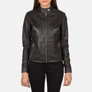 Chaqueta Biker Rave en Cuero Sintético Marrón, Chaqueta Bomber Personalizable con Cuello Alto y Forro de Poliéster para Todas las Temporadas - Product Image 1