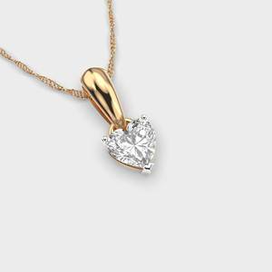Pendentif SHREYA DIAM Classic Heart Solitaire en diamant de laboratoire plaqué or, certifié IGI, couleur E, pureté VVS2, 2,00 carats, luxe pour femme - Product Image 3