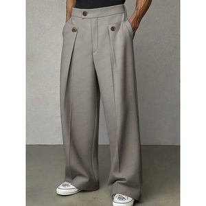Pantalon de costume décontracté pour hommes, <span class=keywords><strong>style</strong></span> européen et américain, nouvelle collection 2026, vente en gros. Pantalons amples et droits pour hommes. - Product Image 1