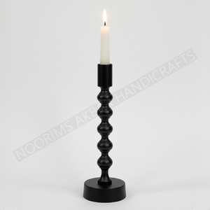 Bougeoirs modernes en aluminium, lot de 3, décoration de centre de table de fête de mariage, design fait main, finition noire, qualité d'exportation, nouvel arrivage - Product Image 3