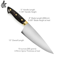 Couteau de Chef Professionnel Japonais Damas 8 Pouces, Forgé à la Main, Acier Carbone Triple Couche, Manche en Plastique, Outil de Cuisine Haut de Gamme