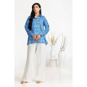 Túnica Casual para Mujer Blue Cross, Estampado Floral, Diseño Sólido, Popelina, Chifón, Volantes, Lentejuelas, Encaje, Tallas XL a 4XL, para Primavera y Otoño - Product Image 5