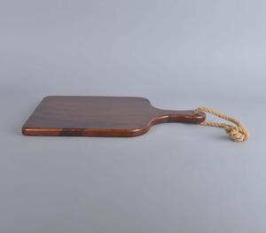 Dark Wood Serving Board With Jute Rope Handle Durable Acacia Wood Chopping <b>Block</b> Rectangle <b>Shape</b> Display Platter Wholesale - Product Image 2