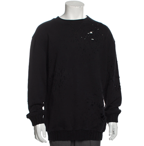 สเวตเตอร์คอกลมแขนยาวสำหรับผู้ชายสเวตเชิ้ตเข้ารูปขาดแบบสวมหัวสำหรับผู้ชาย - Product Image 4