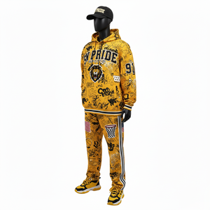 Chándal Informal con Capucha de Último Diseño, Corte Regular, Unisex, Nuevo, de Alta Calidad, 2 Piezas, Bordado, Transpirable - Product Image 2