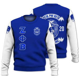 Sweat-shirt à col rond pour femme Zeta Phi Beta Sorority, bleu, lettre grecque 1920, brodé - Product Image 3