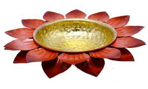 Bol décoratif Urli en laiton au design tournesol doré moderne Cadeau de mariage élégant Décoration de centre de table et de bougeoir - Product Image 5