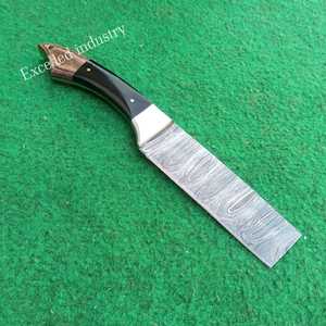 Cuchillo Nakiri de Chef de Damasco hecho a mano de alta calidad, mango de madera y resina, cuchillo de Chef de cocina afilado con Funda de cuero - Product Image 2
