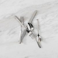 Ensemble de couverts de haute qualité en acier inoxydable plaqué argent miroir, durable et traditionnel, pour les fêtes