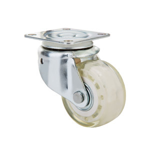 Roulettes blanches en PVC de 2 pouces avec plaque pivotante supérieure pour meubles - Product Image 1