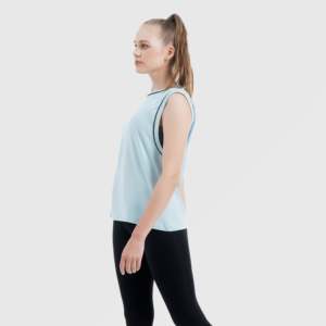 Blue Breathable Knitted Fabric Fraction Tank - Product Image 3