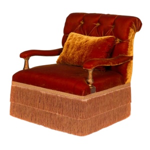 Sillón HEC 100% Hecho a Mano con Flecos para Sala de Estar, Sillón Lounge de Mediados de Siglo con Flecos, Sillón <span class=keywords><strong>Bobby</strong></span> de Terciopelo de Alta Gama en Colores Variados para el Hogar - Product Image 2
