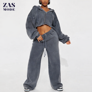 Ensemble de jogging décontracté pour femme avec logo personnalisé, sweat à capuche 100% coton, 2 pièces, shorts de sport pour l'automne et l'hiver, adulte - Product Image 1