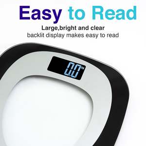 Báscula Digital Personal para Baño HOFFEN HO-29 OEM, 180 kg/396 lb, Tapa de Vidrio Templado, Cuatro Puntos de Apoyo, Funciona con Batería - Product Image 2