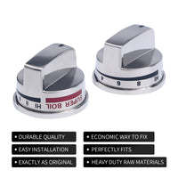 Ensemble de boutons de cuisinière 4 pièces, boutons de remplacement pour cuisinière EBZ37189611 & EBZ37189609, pièce de rechange pour contrôle de la puissance de cuisson - Product Image 5
