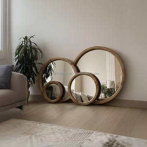 Espejo de Pared con Marco de Madera Estilo Art Deco KALATRI, con Borde Pulido, Hecho a Mano y Ecológico para Uso Doméstico - Product Image 4