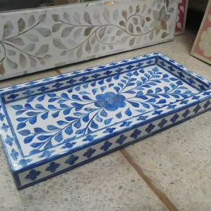 Bandeja de servicio con incrustaciones de hueso de la mejor calidad, Decoración de mesa de comedor para el hogar, Hotel y restaurante - Product Image 1