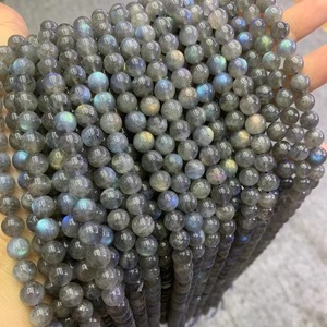 Cuentas de Labradorita Natural de Grado AAA de 10 mm, Cuentas Negras Lisas, Certificadas por Terceros, para Cuentas de Pulseras, Hilo de Cuentas Sueltas de 15.5 Pulgadas - Product Image 1