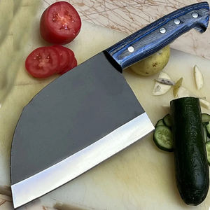 Couteau de chef Burraq en acier carbone fait main, multifonctionnel, motif goutte de pluie, étui en cuir, options DIY OEM, manche en bois - Product Image 5