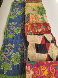 Handmade 100% Organic Cotton Kantha <b>Quilt</b> Reversible Eco-Friendly Bedspread Queen Size Modern <b>Throw</b> Patchwork Saree Blanket - Product Image 6