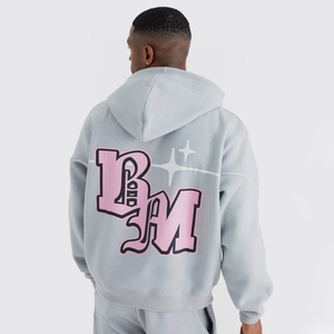 Ensemble 2 pièces unisexe en molleton 100 % coton imprimé sur mesure, survêtement d'hiver écologique pour hommes, vente en gros - Product Image 2
