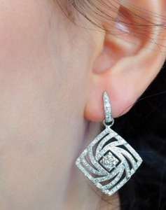 Customized <b>Sterling</b> <b>Silver</b> Moissanite Stud <b>Earrings</b> White Gold Plating Beautiful <b>Pearl</b> Pendant Hip Hop Jewelry Wedding Gift Her - Product Image 1