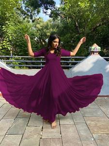 ROBE EN GEORGETTE READYMADE DE CRÉATEUR POUR FEMMES - Product Image 2