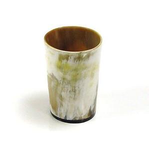 Authentic Viking Drinking Real Horn Shot <b>Glasses</b> Animal Natural Handcrafted Wooden Base Polished <b>Glass</b> for <b>Rum</b> Shots Holiday - Product Image 2