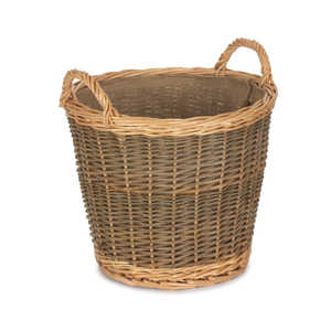Petit Panier À Bûches En Osier Double De Toile De Jute Non Pelée Panier En Osier Pratique - Product Image 2