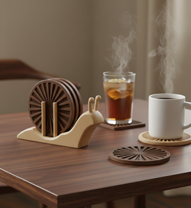 Posavasos Cuadrado Clásico de Madera de 5 mm de Grosor, Ecológico, para Tazas de Café y Té - Product Image 5