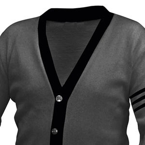 Pull en tricot à patchwork d'hiver pour sororités, taille et logo personnalisés, gris et noir - Product Image 5