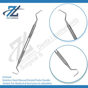 Sonde dentaire manuelle en acier inoxydable à double extrémité pour médical au meilleur prix dans les curettes dentaires à extrémité Jalandhar Gracey parodontal - Product Image 3