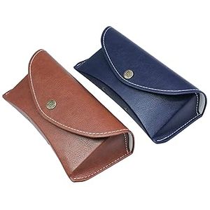 2024 vente chaude élégant étui à lunettes en cuir véritable mince étui à lunettes Compact doux pour hommes et femmes - Product Image 3