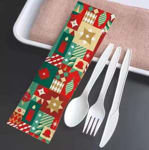 Ensemble de couverts en plastique PLA compostables écologiques fécule de maïs OEM emballage de détail jetable usine du Vietnam - Product Image 3