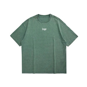 T-shirt surdimensionné pour hommes avec logo imprimé par transfert personnalisé coupe numérique souple poids lourd 100% coton épaule longue longueur tricotée - Product Image 2