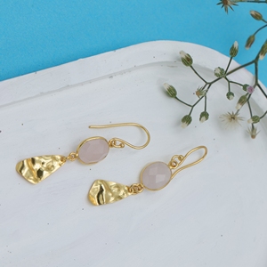 Pendientes de gota de latón DUA al por mayor | Joyería de boda de moda chapada en oro de 18 quilates hecha a mano para Mujer | Proveedor indio B2B - Product Image 3